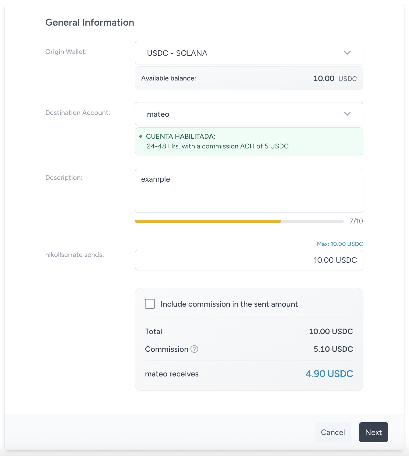 Create — Transfer data